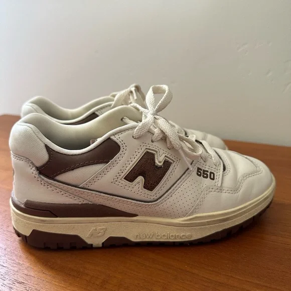 Aime Leon Dore New Balance P 550 White and Brown Sneakers - Picture 2 of 6